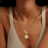 Women's Light Luxury Retro Alloy Cross Necklace With Heart Shaped Pendant Electroplated Clavicle Chain Jewelry