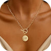 Women's Light Luxury Retro Alloy Cross Necklace With Heart Shaped Pendant Electroplated Clavicle Chain Jewelry