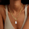 Women's Light Luxury Retro Alloy Cross Necklace With Heart Shaped Pendant Electroplated Clavicle Chain Jewelry