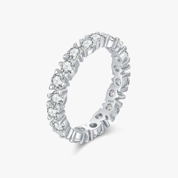 Women's Light Luxury S925 Sterling Silver Electroplated Diamond Ring