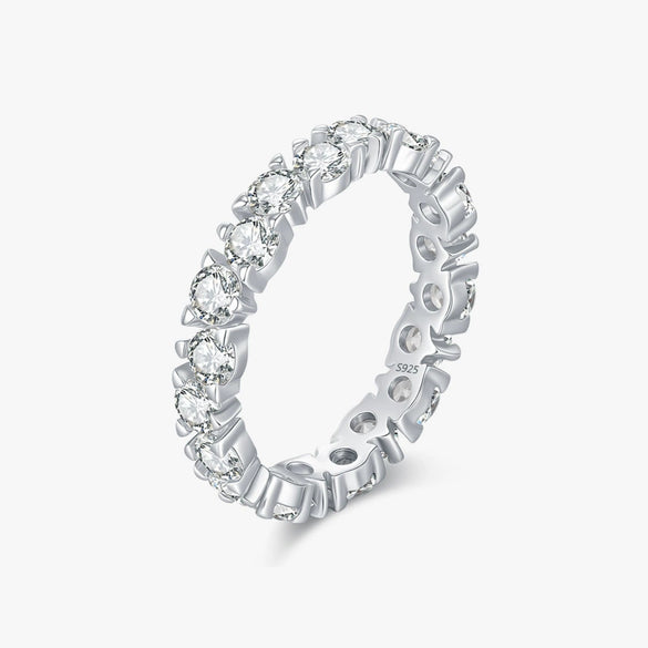 Women's Light Luxury S925 Sterling Silver Electroplated Diamond Ring