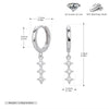Women's Light Luxury S925 Sterling Silver Geometric Horse Eye Water Drops Diamond Pendant Earrings