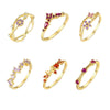 Women's Light Luxury S925 Sterling Silver Geometric Round Zircon Butterfly Ring Jewelry