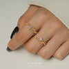 Women's Light Luxury S925 Sterling Silver Geometric Round Zircon Butterfly Ring Jewelry