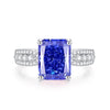 Women's Light Luxury S925 Sterling Silver Geometric Yellow Diamond Ring With Fourclaw Setting