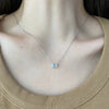 Women's Light Luxury S925 Sterling Silver Love Heart Four Leaf Clover Zircon Pendant O Chain Necklace With Mixed Gem Inlay And Electroplating