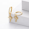 Women's Light Luxury S925 Sterling Silver Microinlaid Zircon Star Hoop Earrings