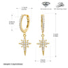 Women's Light Luxury S925 Sterling Silver Microinlaid Zircon Star Hoop Earrings