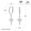 Women's Light Luxury S925 Sterling Silver Microinlaid Zircon Star Hoop Earrings