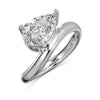 Women's Light Luxury S925 Sterling Silver Pearshaped Geometric Ring With Electroplating