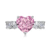 Women's Light Luxury S925 Sterling Silver Ring With Geometric And Heart Shape Electroplated Set With 8A Zircon And High Carbon Diamond