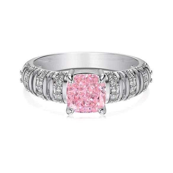 Women's Light Luxury S925 Sterling Silver Ring With Geometric Pattern And Electroplating