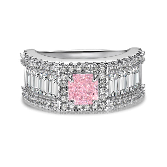 Women's Light Luxury S925 Sterling Silver Ring With Geometric Pattern And Electroplating