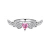 Women's Light Luxury S925 Sterling Silver Ring With Pink Zircon Geometric Crown Heart Flower Bow Wave Ushape Drop Shape Design Electroplated