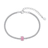 Women's Light Luxury S925 Sterling Silver Tennis Bracelet With Geometric Pattern And Electroplating Oval Zircon Ice Flower Cut