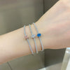 Women's Light Luxury S925 Sterling Silver Tennis Bracelet With Geometric Pattern And Electroplating Oval Zircon Ice Flower Cut