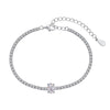 Women's Light Luxury S925 Sterling Silver Tennis Bracelet With Geometric Pattern And Electroplating Oval Zircon Ice Flower Cut