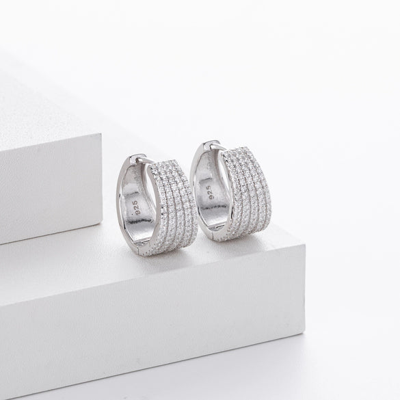 Women's Light Luxury S925 Sterling Silver Ushape Inlaid Zircon Earring