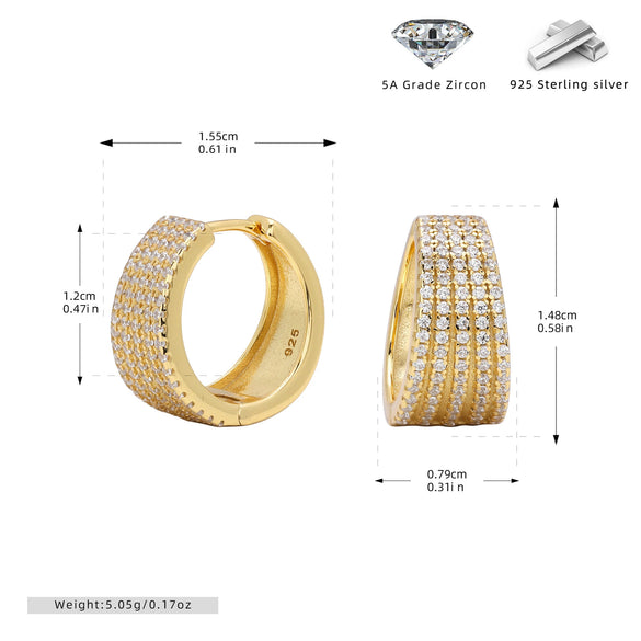 Women's Light Luxury S925 Sterling Silver Ushape Inlaid Zircon Earring