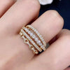 Women's Light Luxury Shiny Buckle Geometric Line Copper Rings With Zirconia