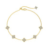 Women's Light Luxury 925 Silver Bracelet With Flower And Four Leaf Clover Geometric Pattern Electroplated
