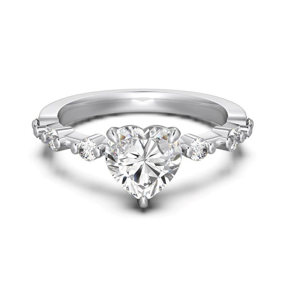 Women's Light Luxury Smart Rotating S925 Sterling Silver Ring Geometric Oval Heartshaped With Zircon Electroplated