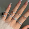 Women's Light Luxury Smart Rotating S925 Sterling Silver Ring Geometric Oval Heartshaped With Zircon Electroplated