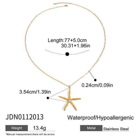 Women's Light Luxury Stainless Steel And Titanium Steel Geometric Pattern Electroplated Conch Freshwater Pearl Necklace