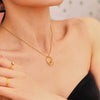 Women's Light Luxury 316L Stainless Steel And 316L Stainless Steel Irregular Heart And Geometric Shape Electroplated Clavicle Necklace
