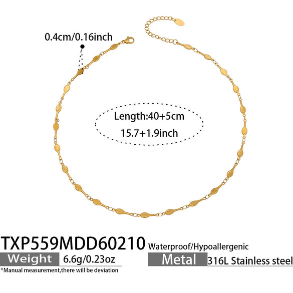 Women's Light Luxury Stainless Steel Electroplated Dopamine Colorblocking Clavicle Necklace And Bracelet Set