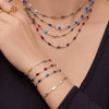 Women's Light Luxury Stainless Steel Electroplated Dopamine Colorblocking Clavicle Necklace And Bracelet Set