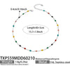 Women's Light Luxury Stainless Steel Electroplated Dopamine Colorblocking Clavicle Necklace And Bracelet Set
