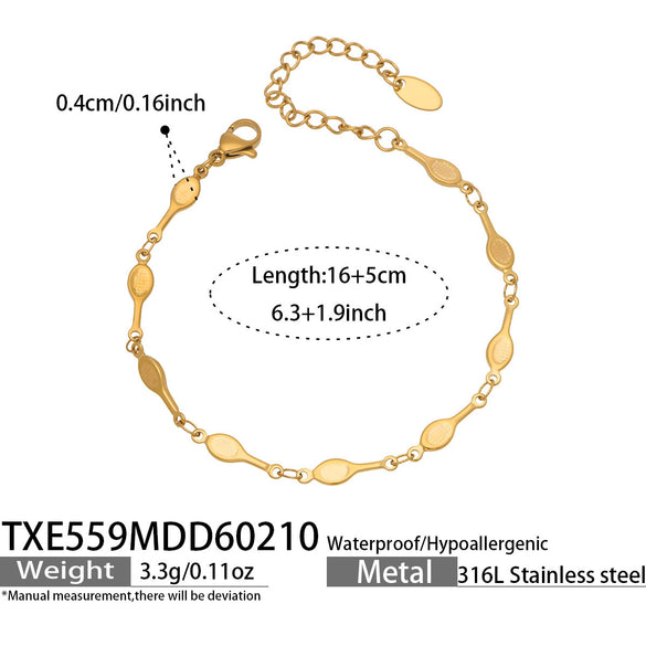 Women's Light Luxury Stainless Steel Electroplated Dopamine Colorblocking Clavicle Necklace And Bracelet Set
