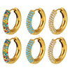 Women's Light Luxury 316L Stainless Steel Geometric Electroplated Circle Zircon Earrings