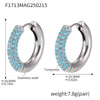 Women's Light Luxury 316L Stainless Steel Geometric Electroplated Circle Zircon Earrings