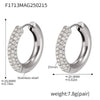 Women's Light Luxury 316L Stainless Steel Geometric Electroplated Circle Zircon Earrings