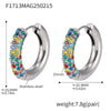 Women's Light Luxury 316L Stainless Steel Geometric Electroplated Circle Zircon Earrings