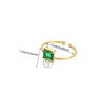 Women's Light Luxury Stainless Steel Imitation Pearl Geometric Ring Set With Diamonds