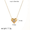 Women's Light Luxury Stainless Steel Pendant Necklace With Heartshaped And Geometric Pattern And Snake Bone Chain Diamond Design