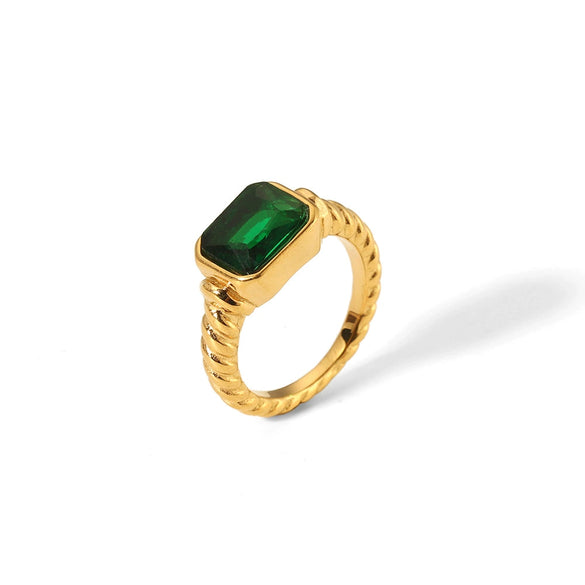 Women's Light Luxury Stainless Steel Ring With Geometric Design And Electroplating Treatment
