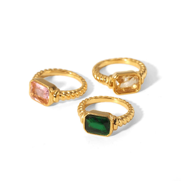 Women's Light Luxury Stainless Steel Ring With Geometric Design And Electroplating Treatment