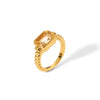 Women's Light Luxury Stainless Steel Ring With Geometric Design And Electroplating Treatment