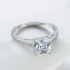Women's Light Luxury 925 Sterling Silver Geometric Ring Set With Diamonds And Electroplated White Golden Seiko Design