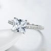 Women's Light Luxury 925 Sterling Silver Geometric Ring Set With Diamonds And Electroplated White Golden Seiko Design