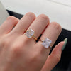 Women's Light Luxury 925 Sterling Silver Ring With Geometric Style And Electroplating Treatment Snowflake Zircon Design