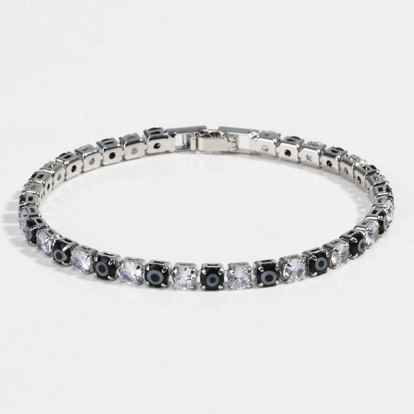 Women's Light Luxury Style Copper Bracelet With Colorful Devil's Eye And Zirconia