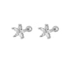 Women's Light Luxury Style Copper Plated With Real Gold Geometric And Flower Pattern Zirconia Earrings