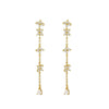 Women's Light Luxury Style Copper Plated With Real Gold Geometric And Flower Pattern Zirconia Earrings