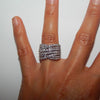 Women's Light Luxury Style Geometric Copper Ring With Zirconia Design
