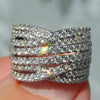 Women's Light Luxury Style Geometric Copper Ring With Zirconia Design
